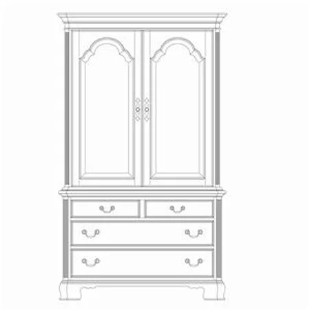 Traditional 4 Drawer Armoire Chest